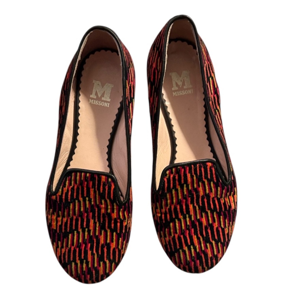 Missoni Velour Velvet Smoking Slippers Multicolor Loafers